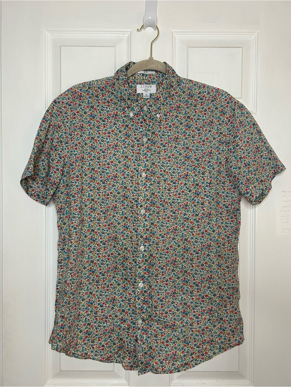 J Crew Liberty London Floral Short-Sleeve Cotton Poplin Shirt